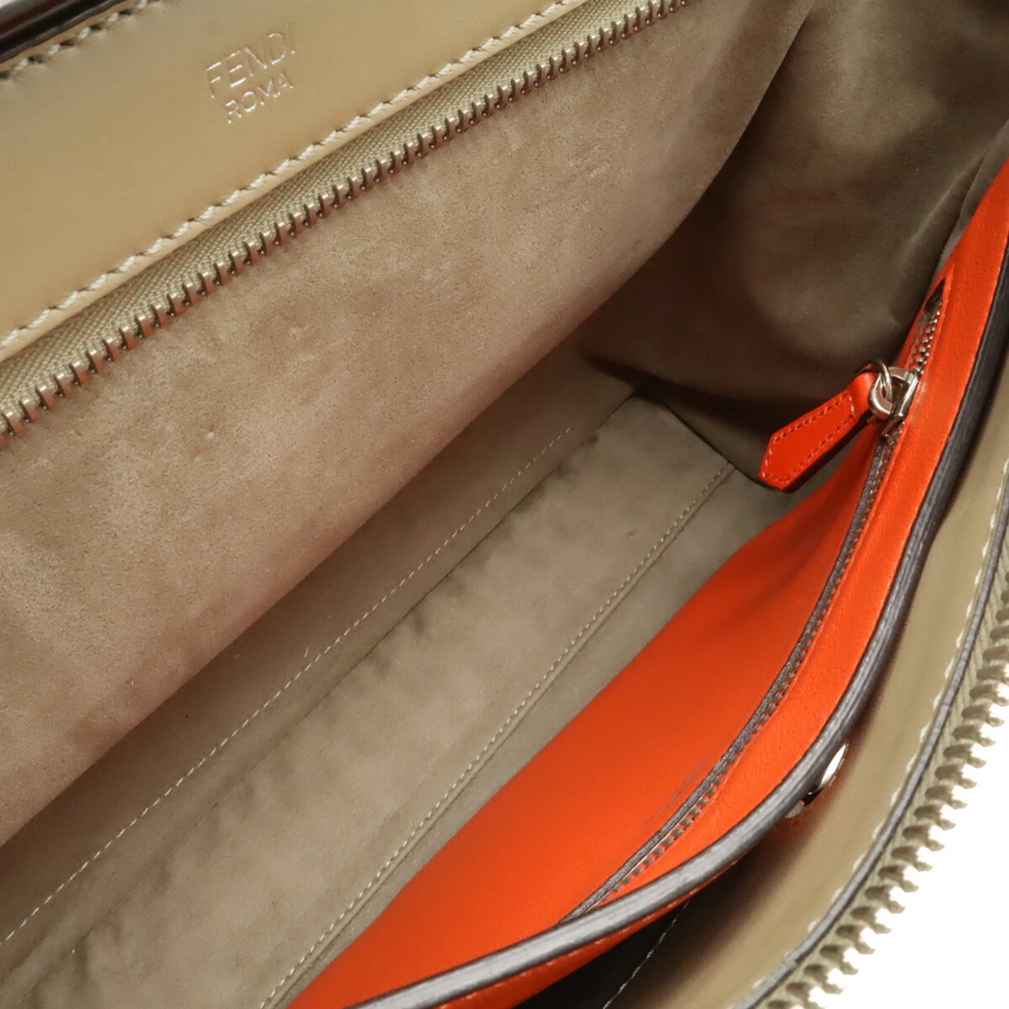 Fendi Dotcom Grayish Leather Handbag Shoulder Bag (Pre-Owned)