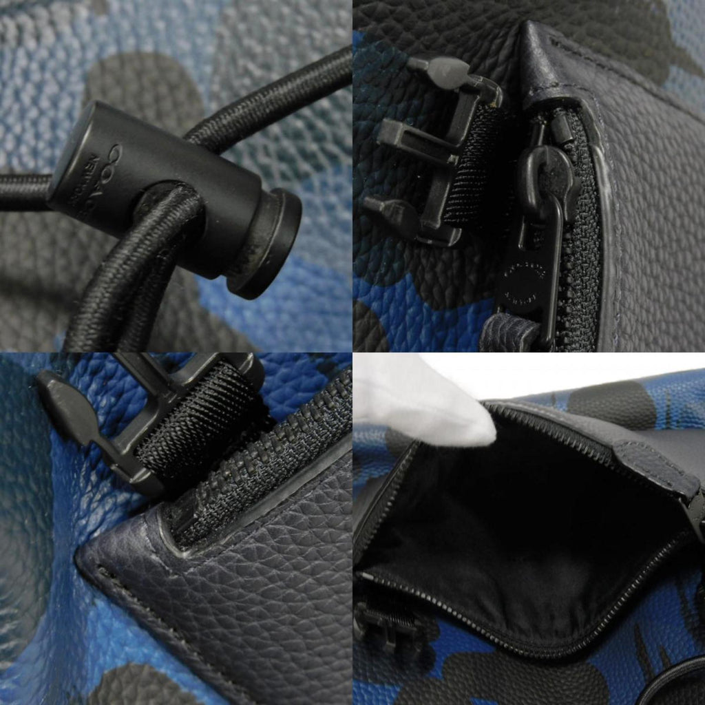Coach Black Blue Leather Backpack (Pre-Owned)