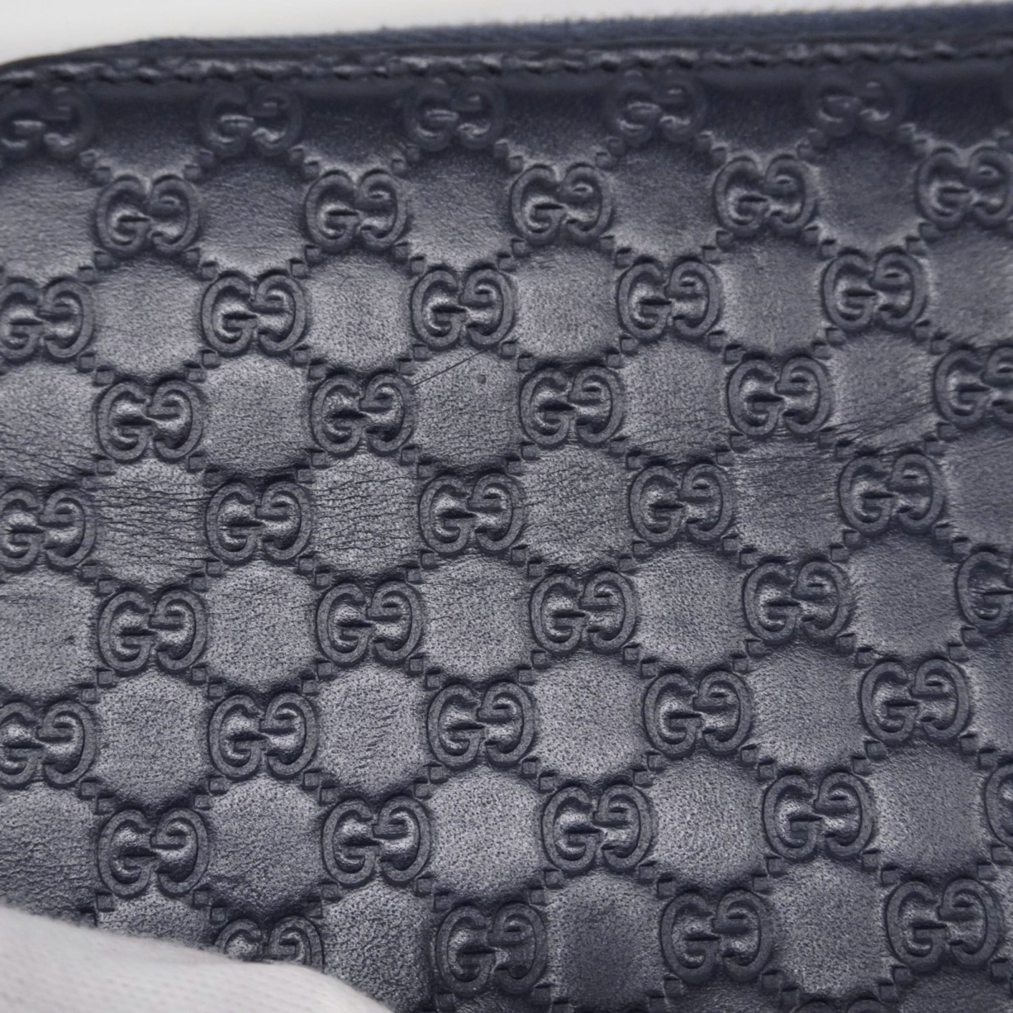 Gucci Navy Leather Long Wallet (Bi-Fold) (Pre-Owned)