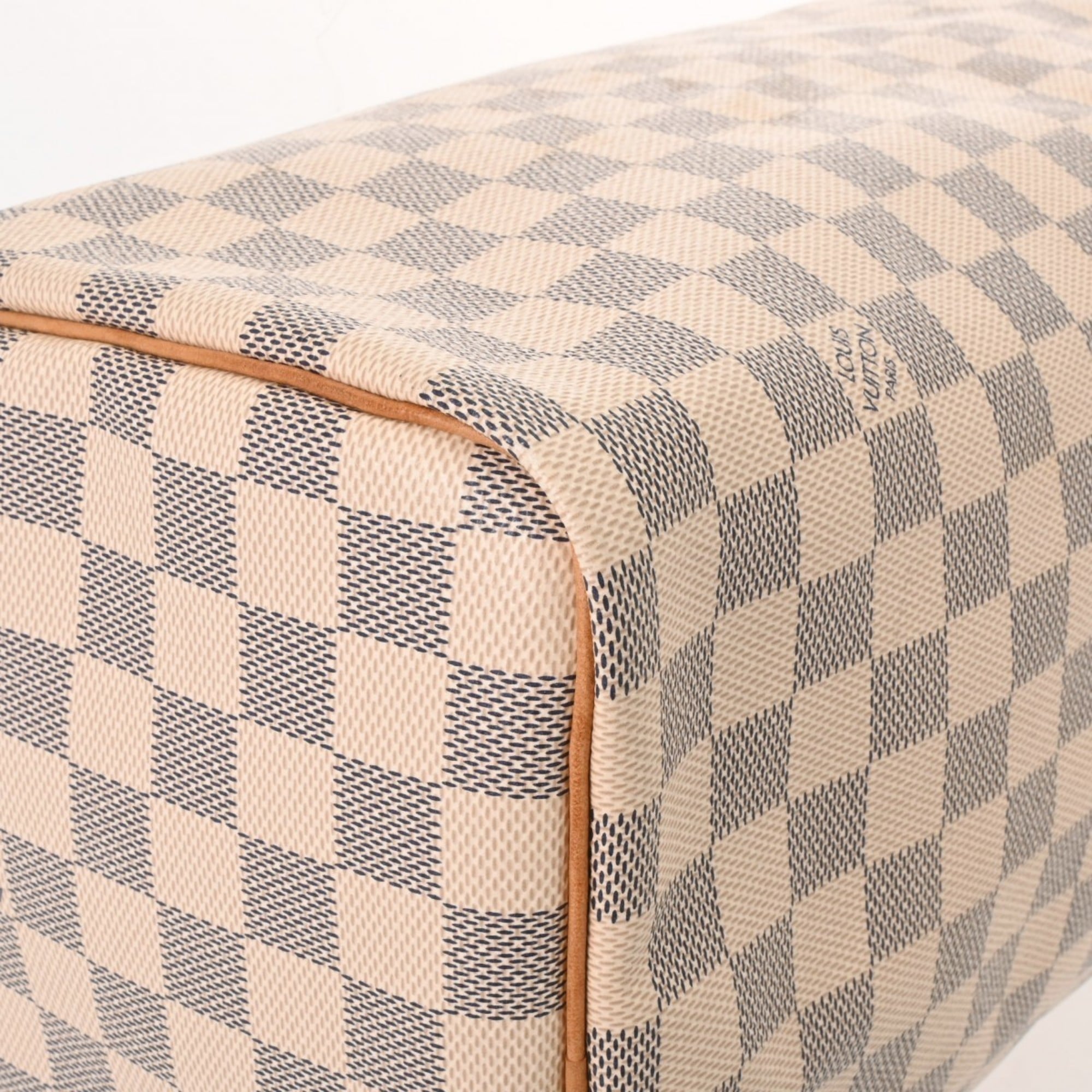 Louis Vuitton White Damier Azur Canvas Handbag (Pre-Owned)