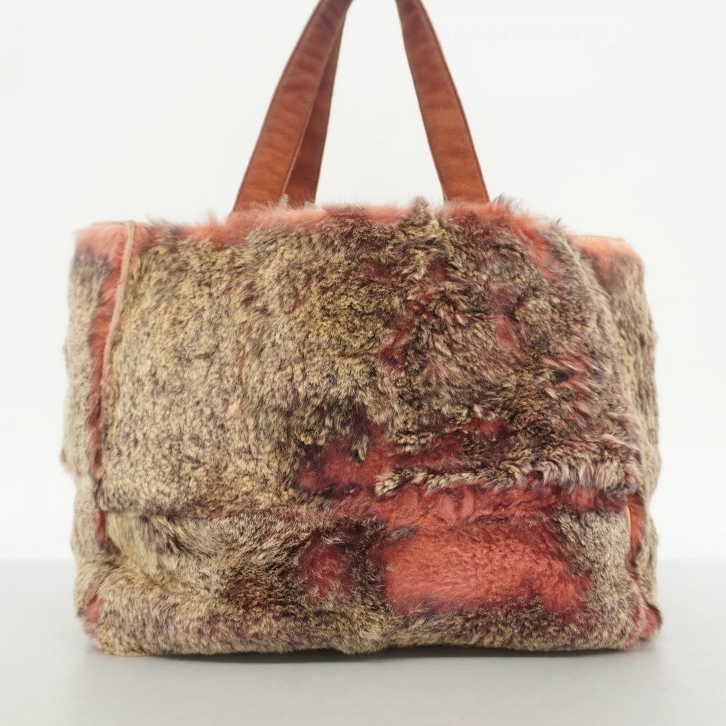 Chanel Beige Bordeaux Fur Tote Bag (Pre-Owned)