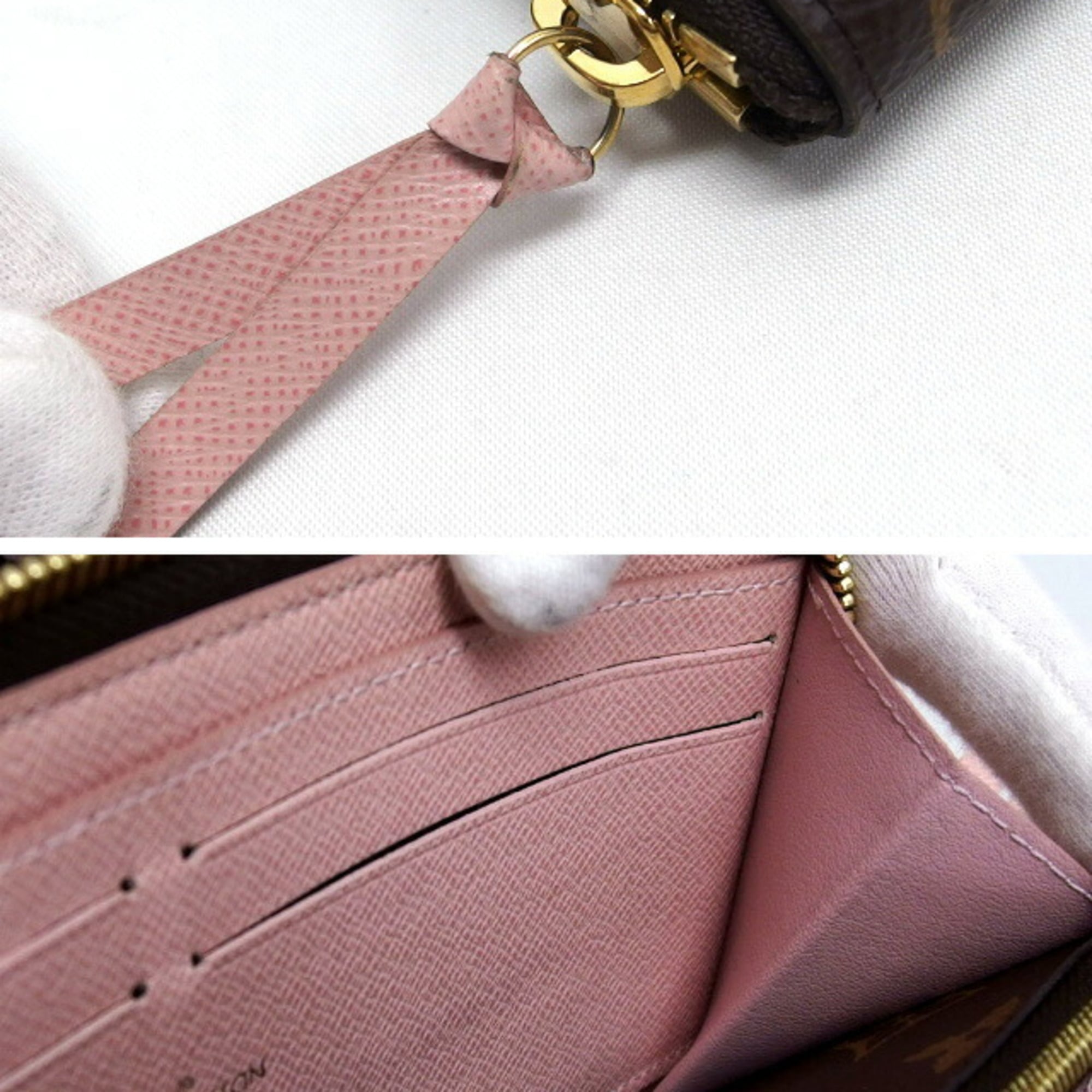 Louis Vuitton Brown Pink Rose Ballerine Monogram Canvas Long Wallet (Bi-Fold) (Pre-Owned)
