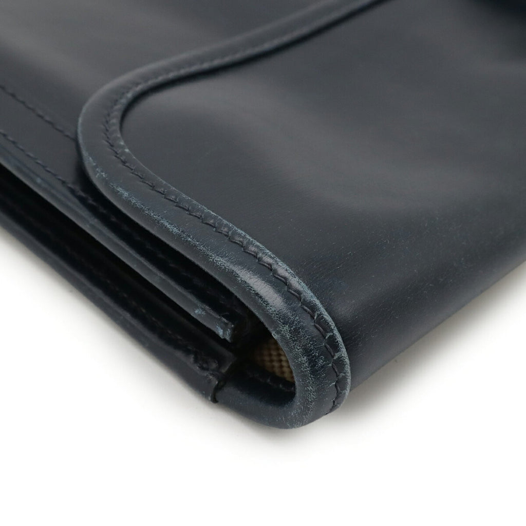 Hermes Dark Navy Navy Leather Clutch Bag (Pre-Owned)