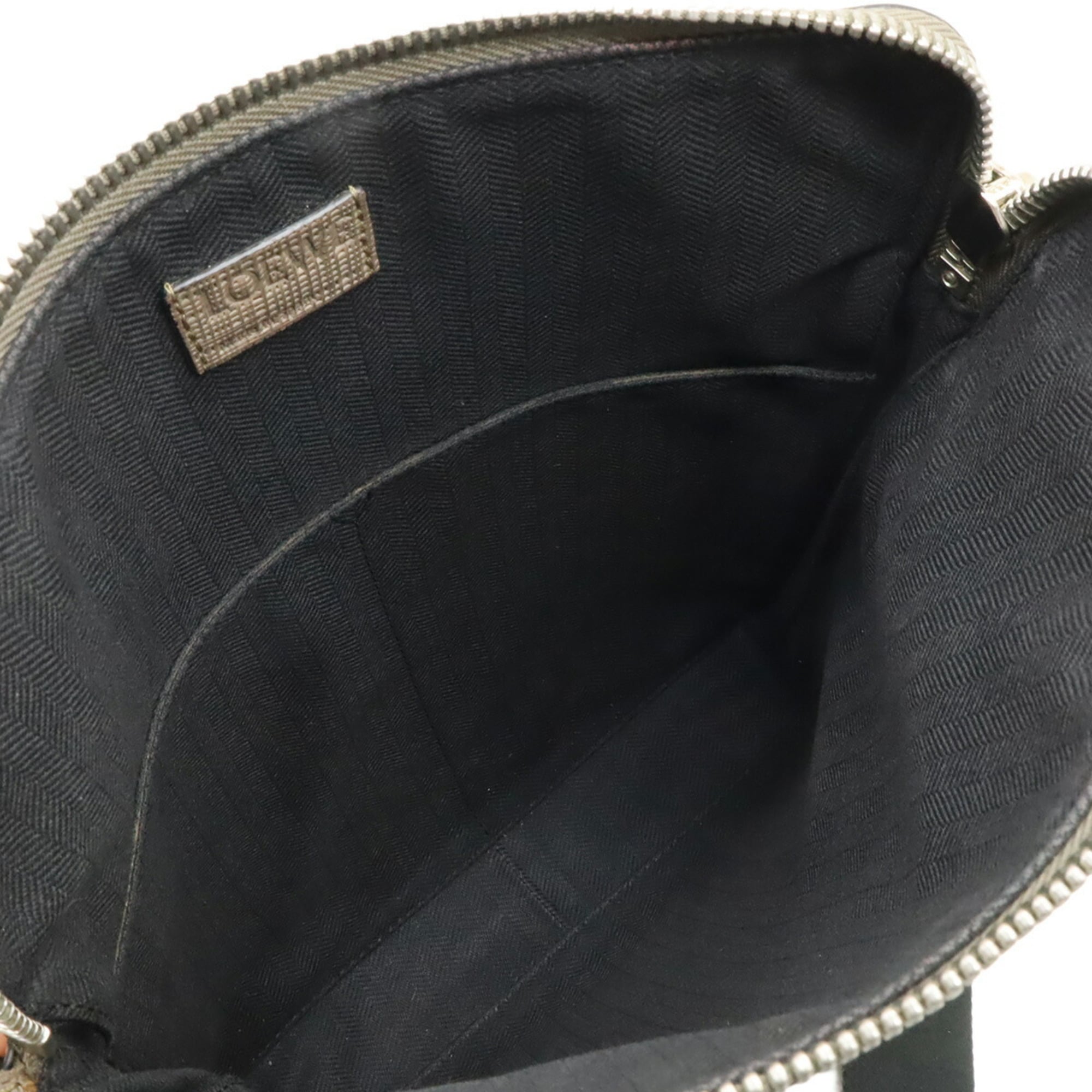 Loewe Linen Gray Grayish Leather Shoulder Bag (Pre-Owned)