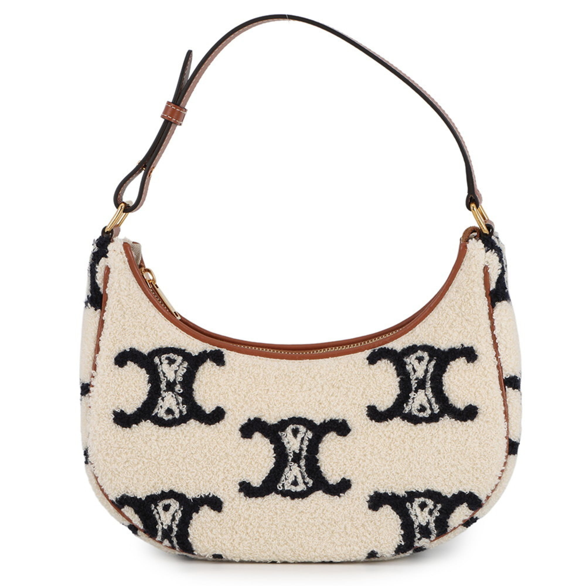 Celine Navy White Polyamide Leather Handbag (Pre-Owned)