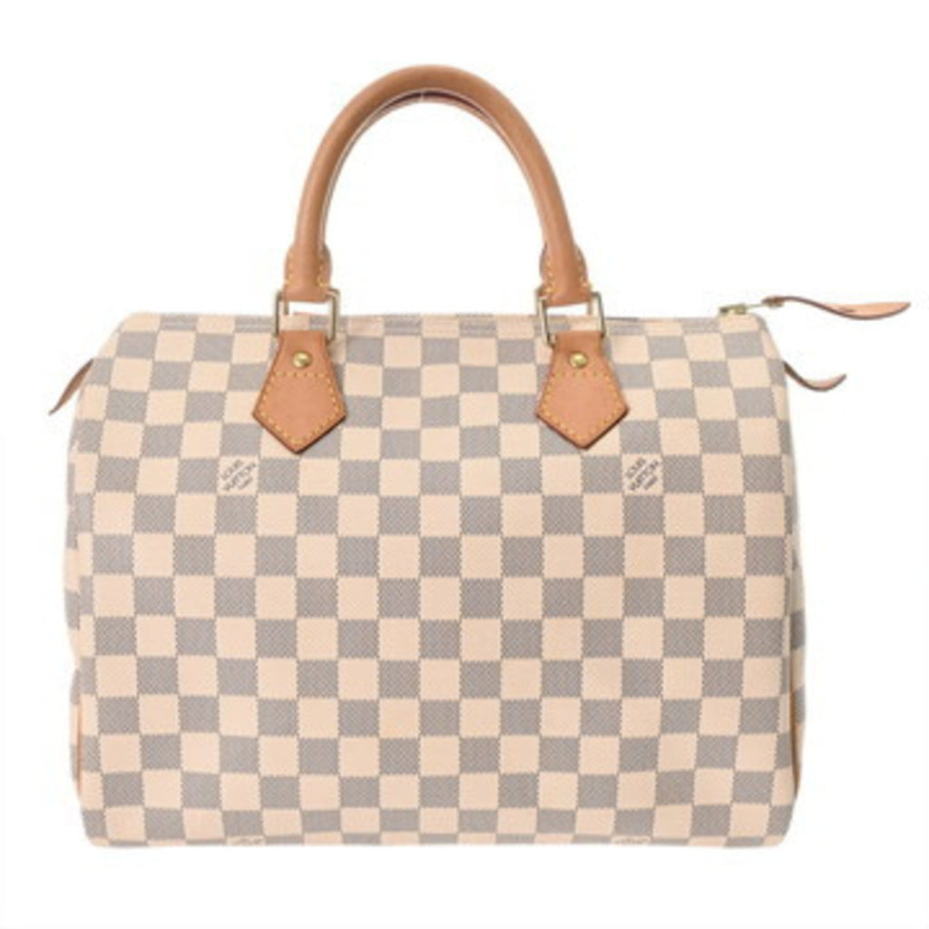 Louis Vuitton White Damier Azur Canvas Handbag (Pre-Owned)