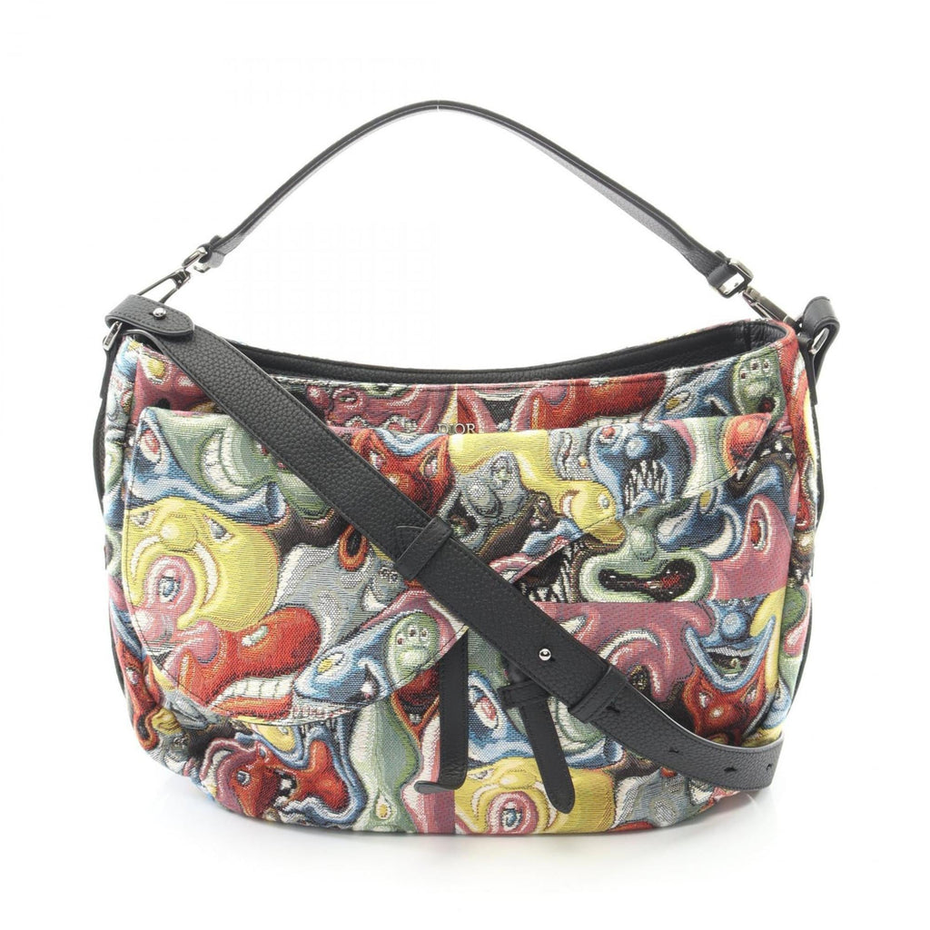 Christian Dior Multi-Color Canvas Leather Shoulder Bag (Pre-Owned)