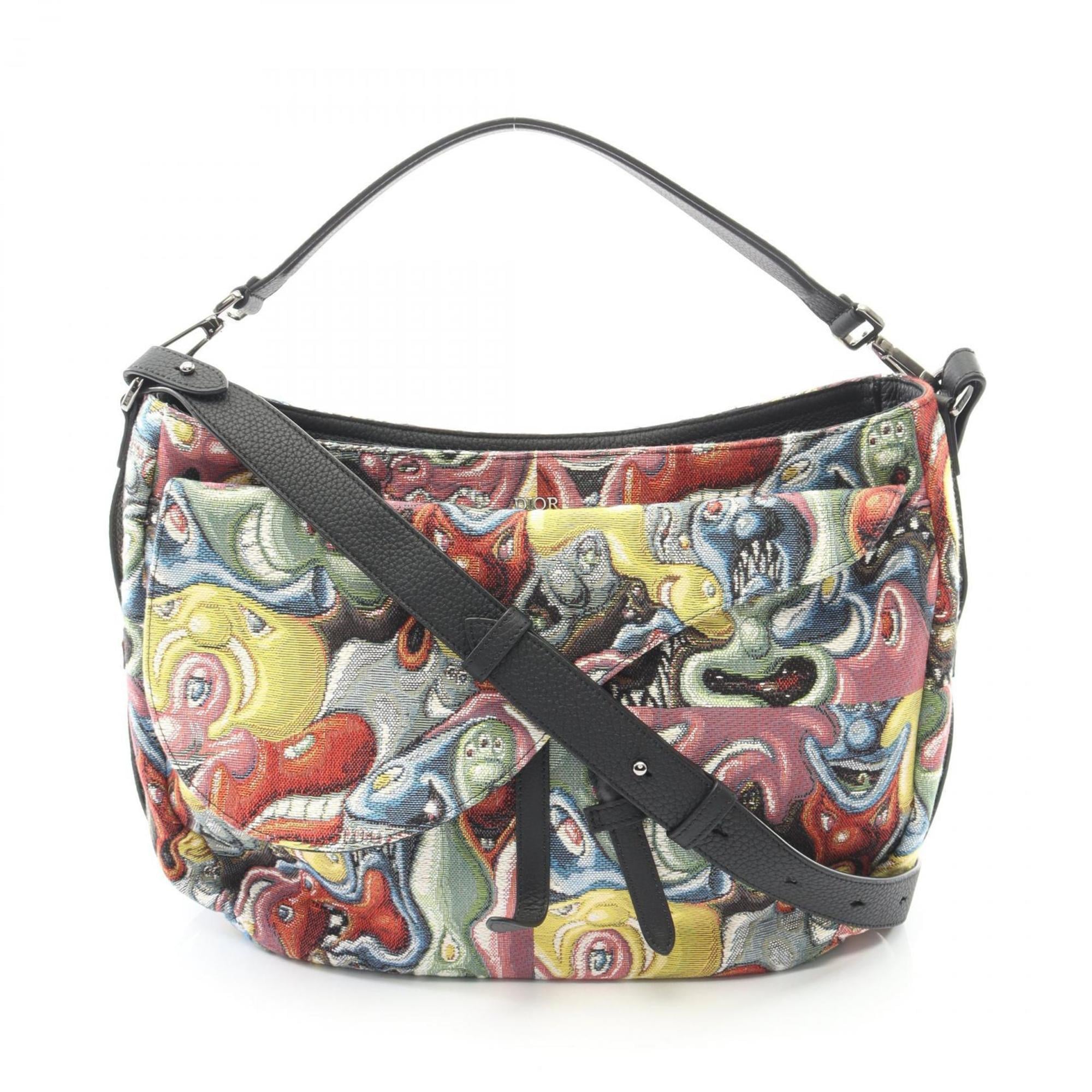 Christian Dior Multi-Color Canvas Leather Shoulder Bag (Pre-Owned)