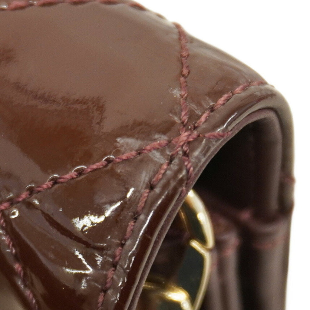 Chanel Bordeaux Patent Leather Chain/Shoulder Wallet (Pre-Owned)