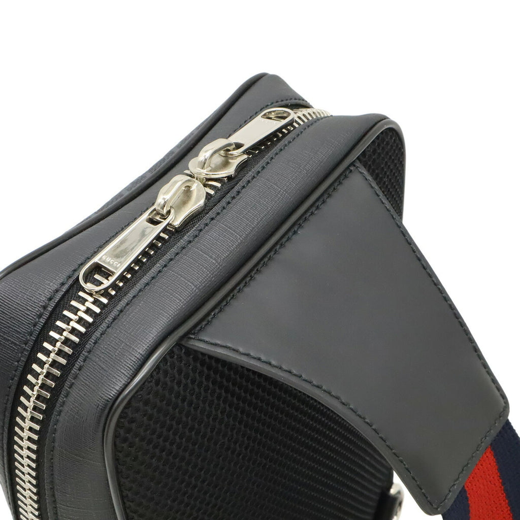 Gucci Black Gray Navy Red Color Gg Supreme Leather Shoulder Bag Sling Bag (Pre-Owned)