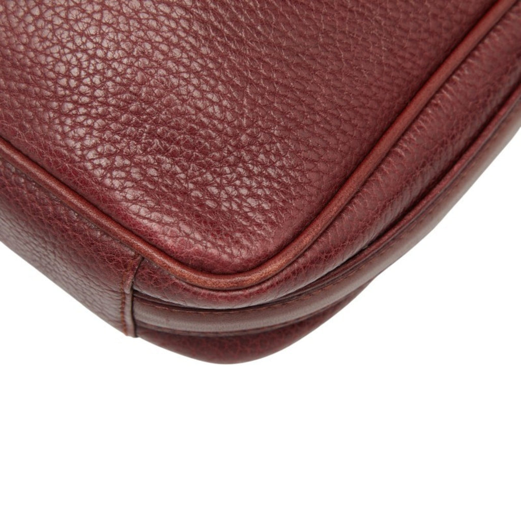 Cartier Bordeaux Wine Red Leather Shoulder Bag (Pre-Owned)