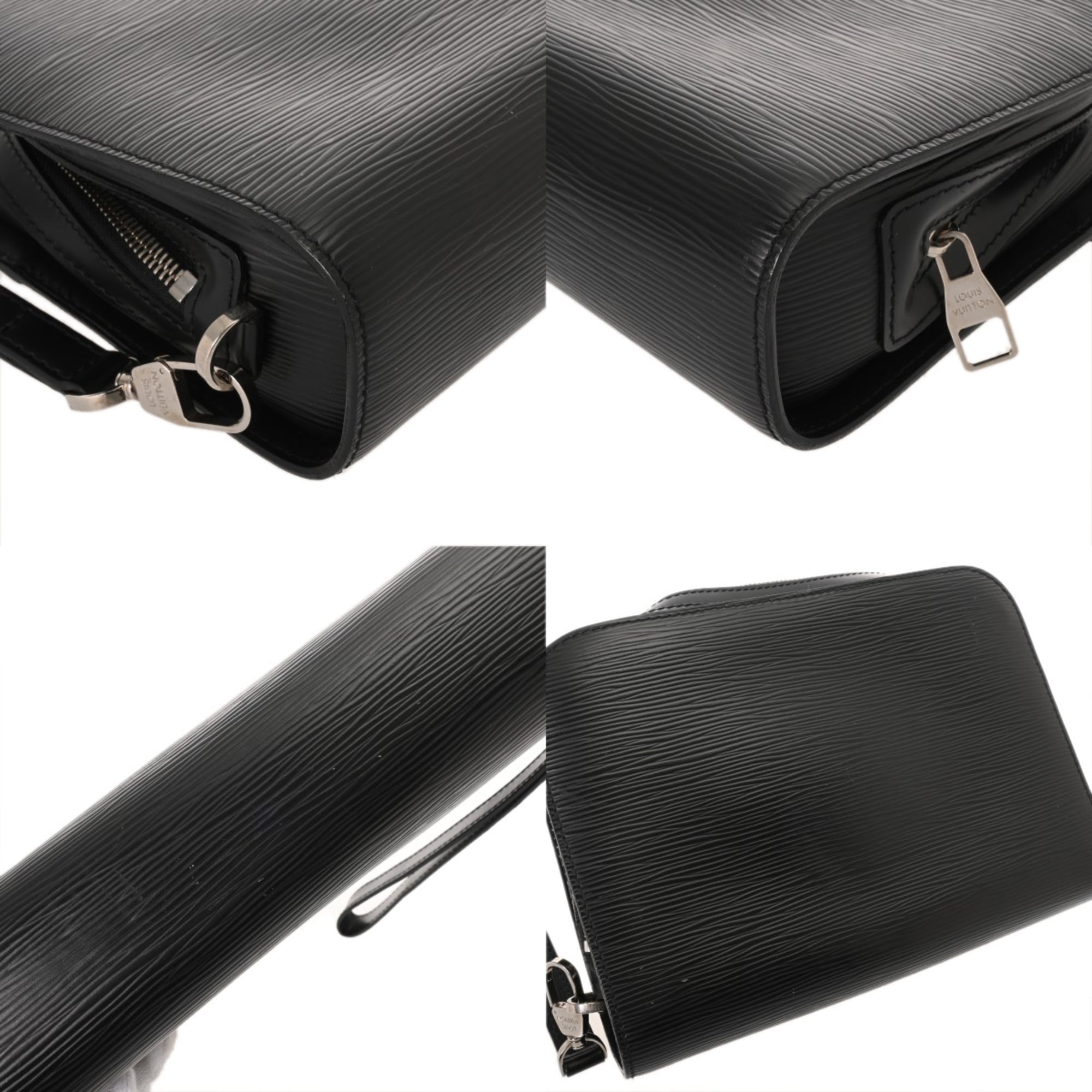Louis Vuitton Noir Leather Briefcase (Pre-Owned)