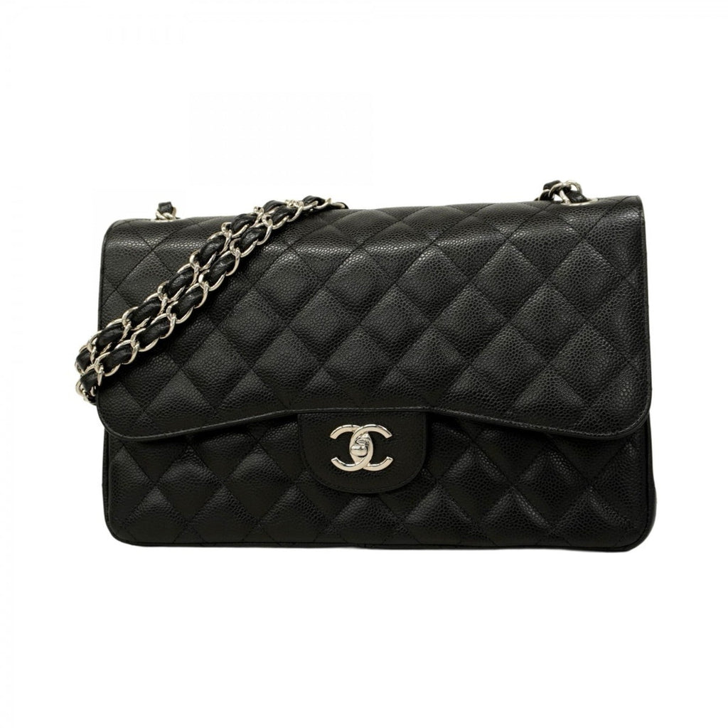 Chanel Black Grained Calfskin Shoulder Bag (Pre-Owned)