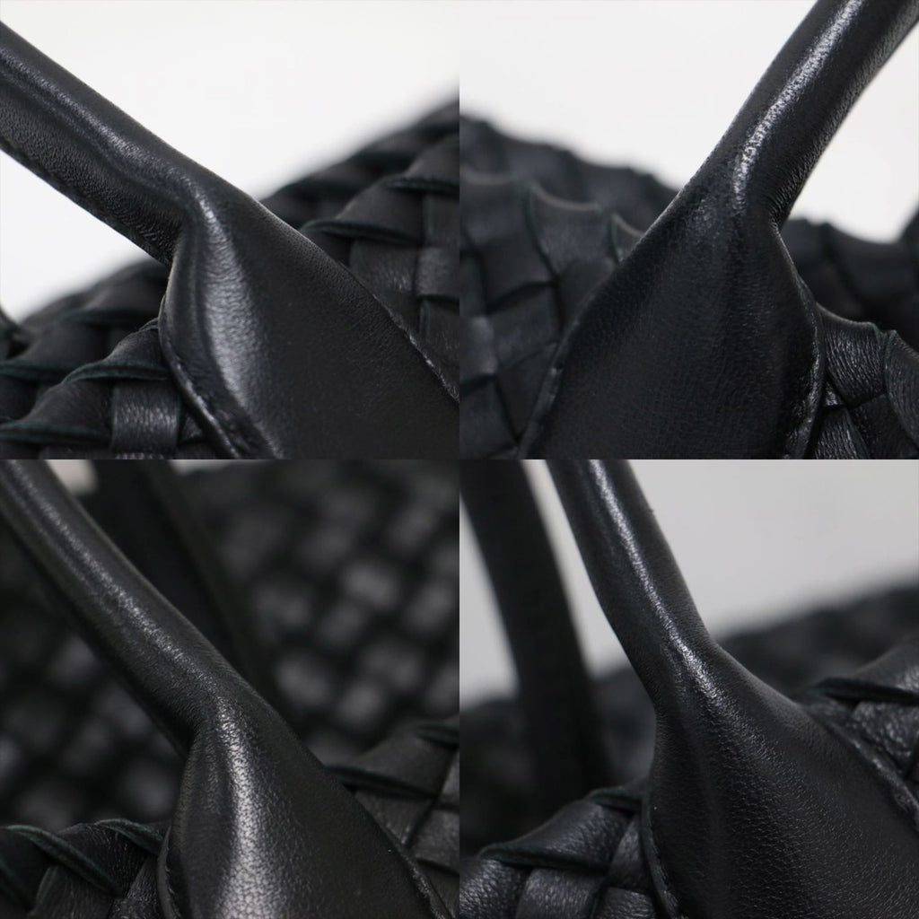 Bottega Veneta Black Intrecciato Handbag Tote Bag (Pre-Owned)