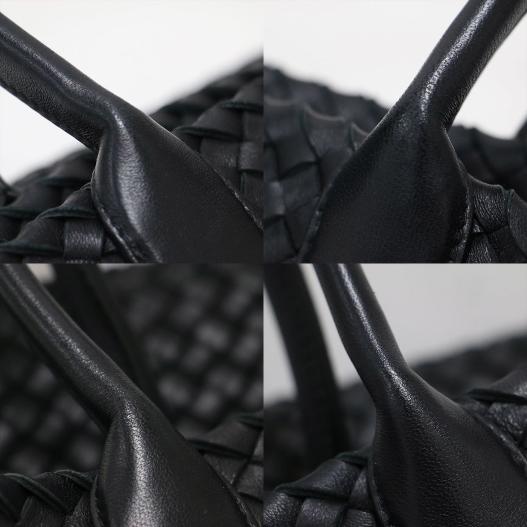 Bottega Veneta Black Intrecciato Handbag Tote Bag (Pre-Owned)