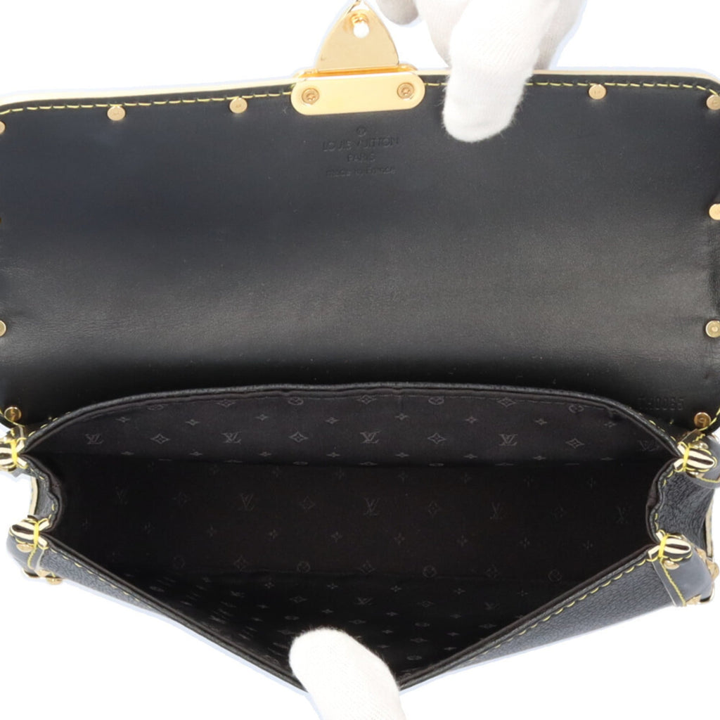 Louis Vuitton Black Leather Shoulder Bag (Pre-Owned)