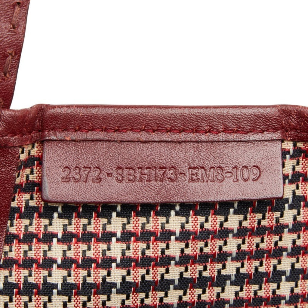 Fendi Brown Red Color Canvas Leather Handbag Tote Bag (Pre-Owned)