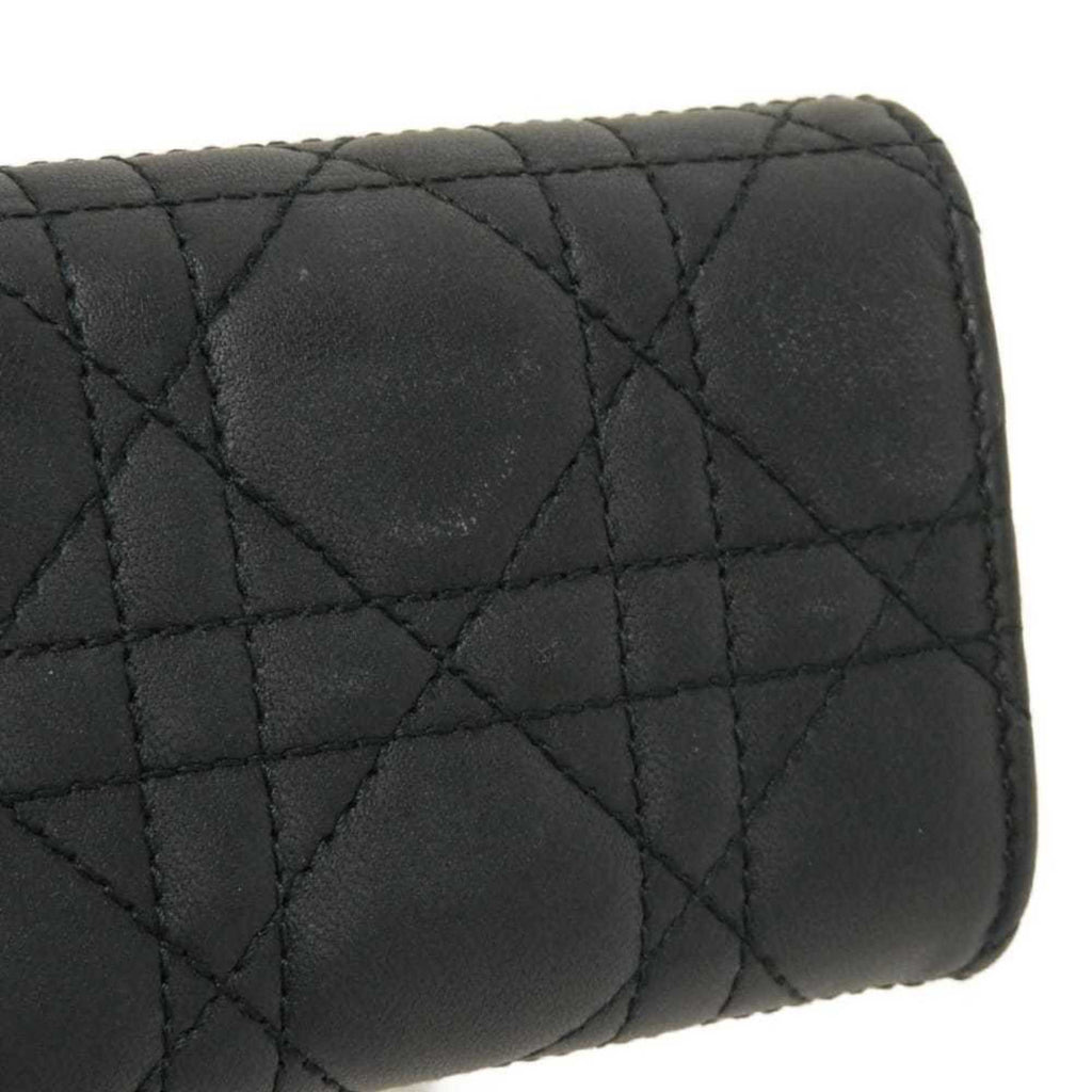 Christian Dior Black Leather Wallet (Bi-Fold) (Pre-Owned)