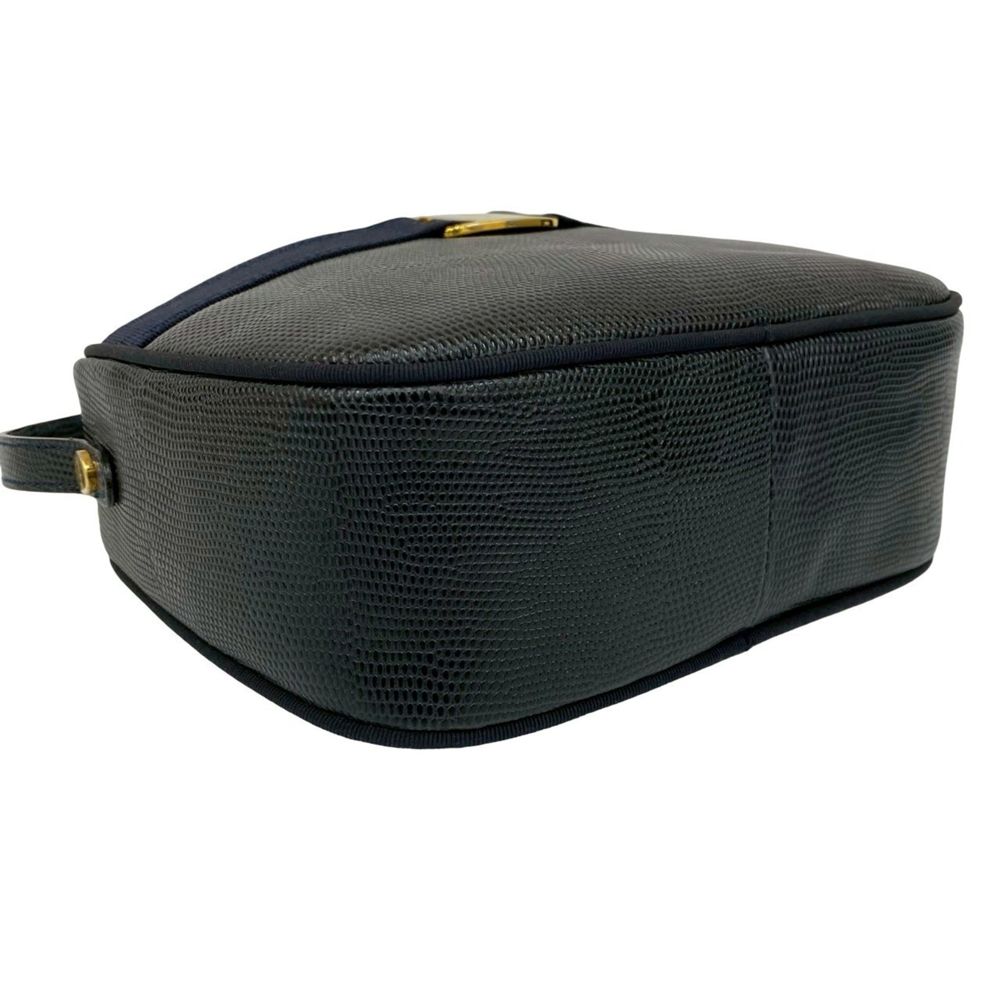 Salvatore Ferragamo Navy Leather Pochette Shoulder Bag (Pre-Owned)