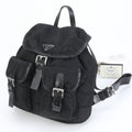 Prada Black Leather Nylon Backpack (Pre-Owned)