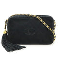 Chanel Black Suede Shoulder Bag (Pre-Owned)
