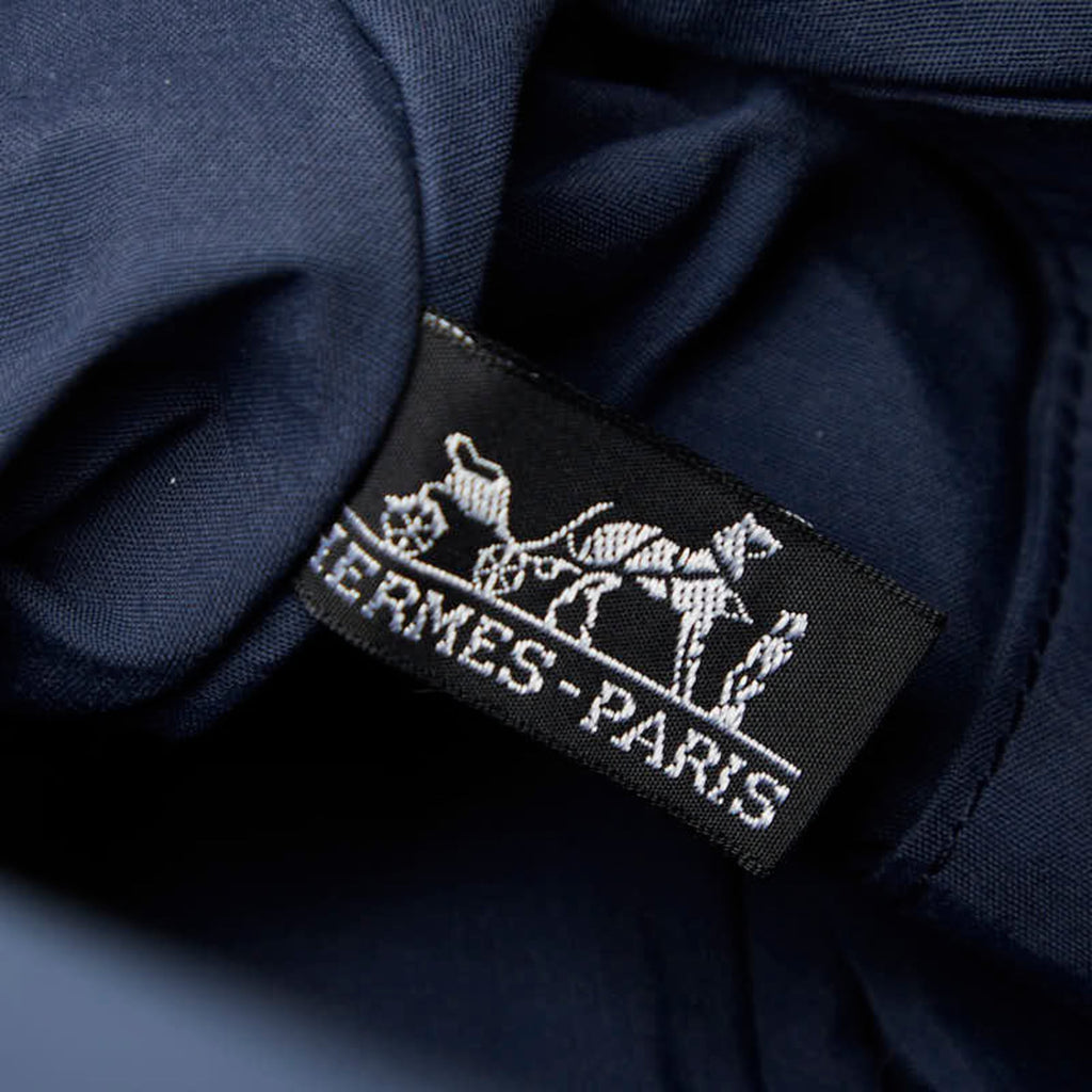 Hermes Navy Canvas Leather Pouch (Pre-Owned)