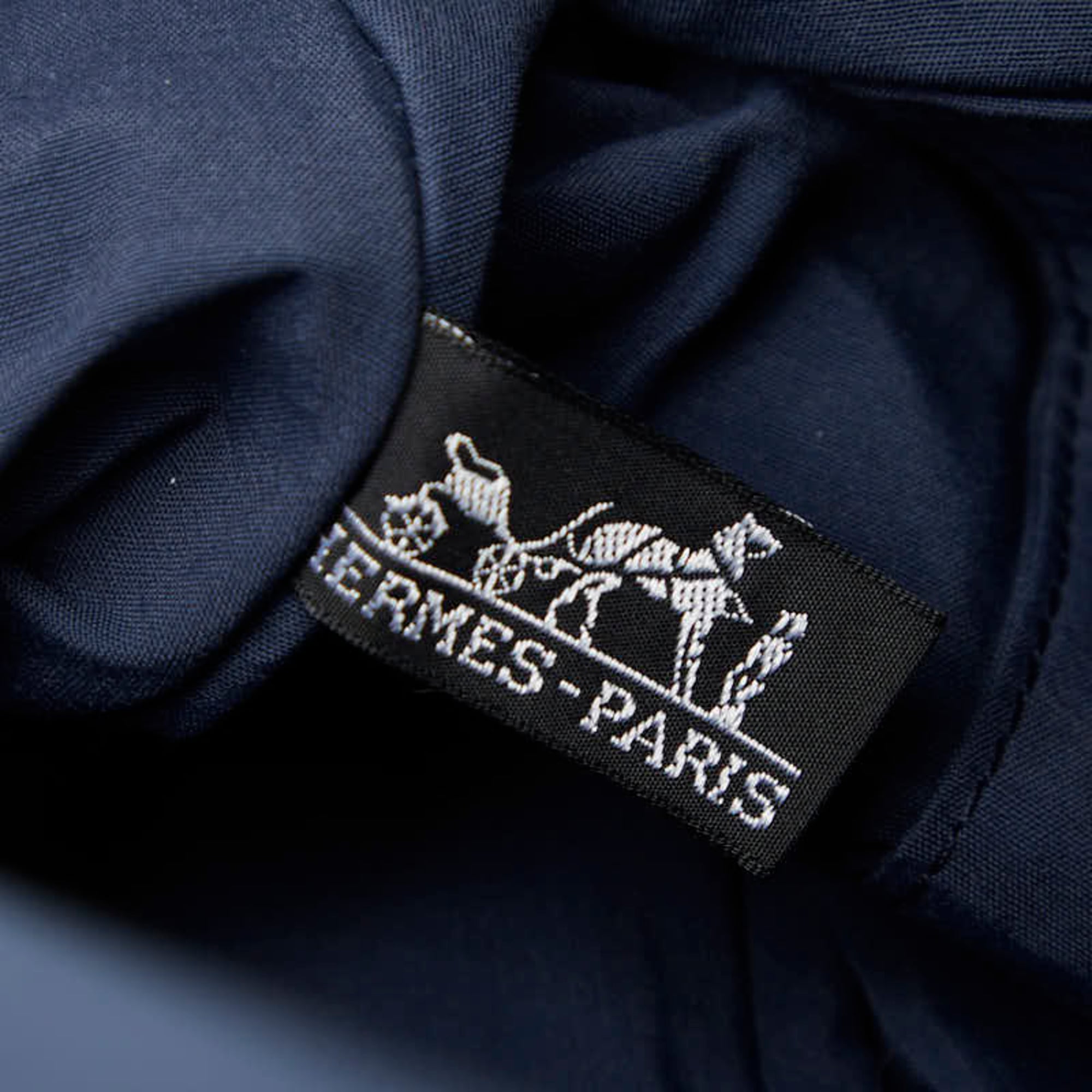 Hermes Navy Canvas Leather Pouch (Pre-Owned)