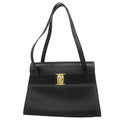 Salvatore Ferragamo Black Leather Shoulder Bag (Pre-Owned)