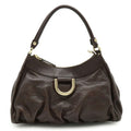 Gucci Abbey Dark Brown Gg Leather Shoulder Bag (Pre-Owned)