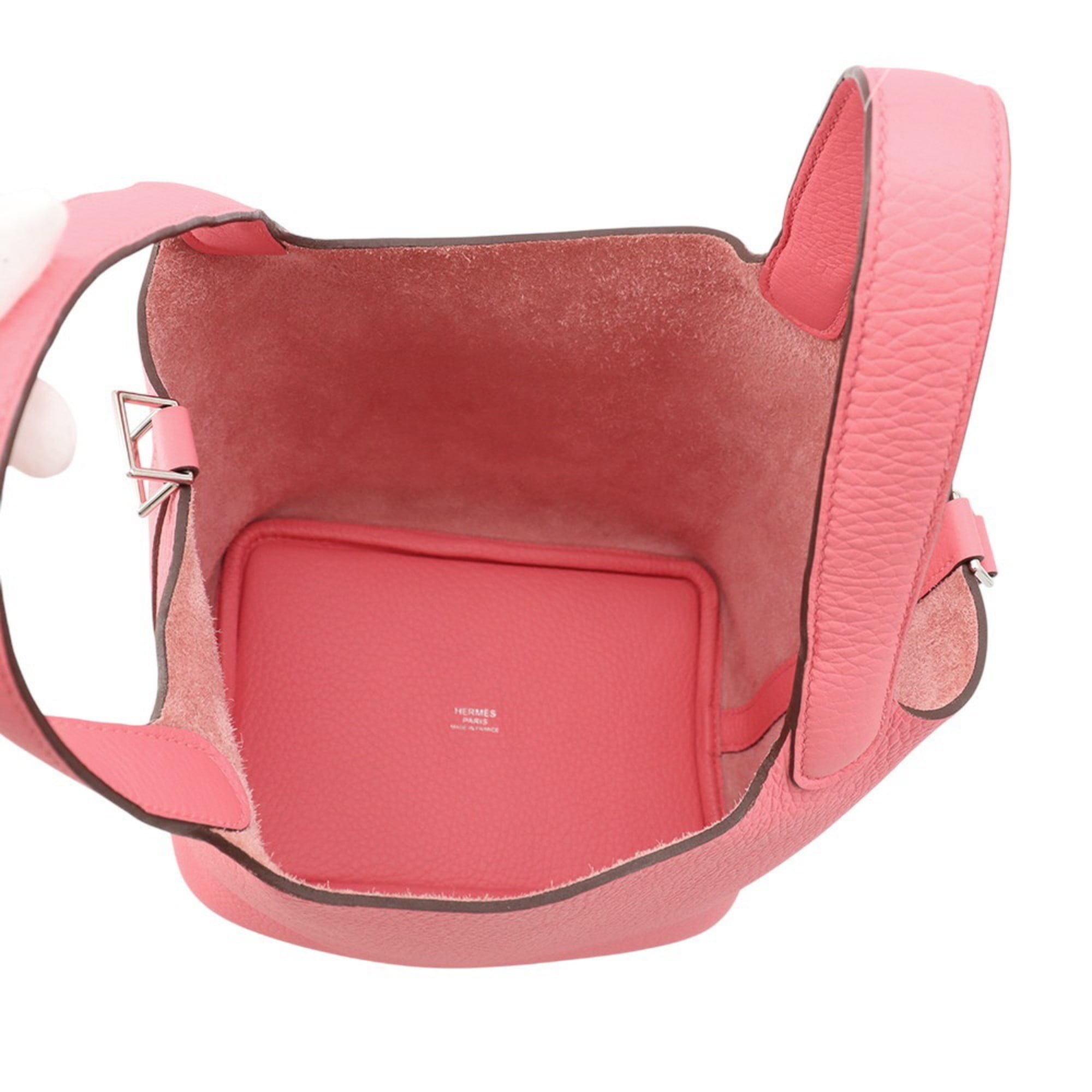 Hermes Picotin Rose Azalee Taurillon Clemence Leather Handbag (Pre-Owned)
