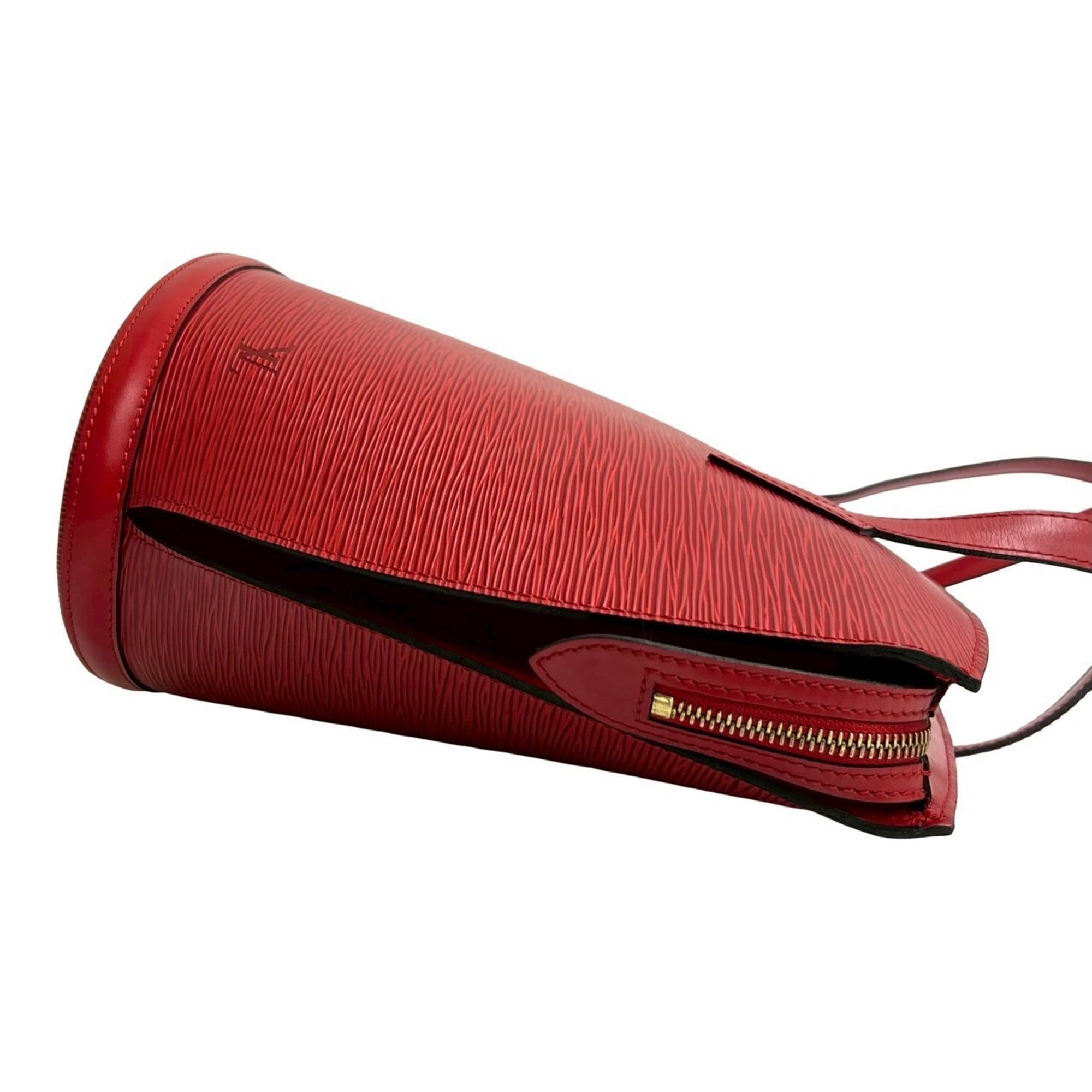 Louis Vuitton Red Color Leather Tote Bag (Pre-Owned)