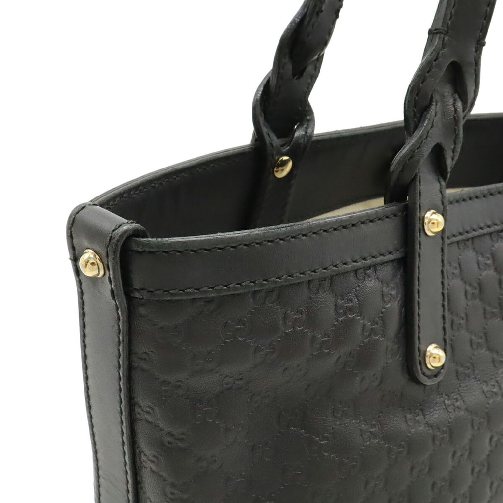 Gucci Black Leather Handbag Tote Bag (Pre-Owned)