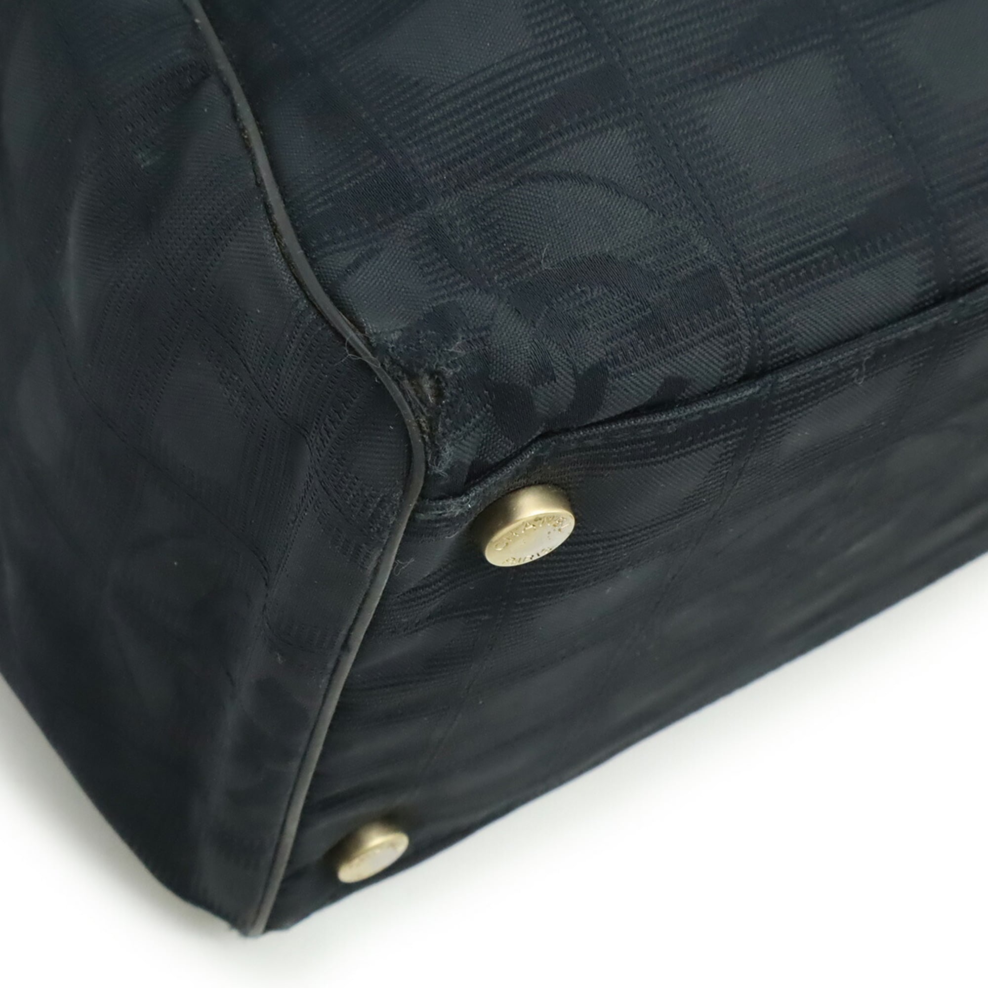 Chanel Black Nylon Handbag Shoulder Bag Tote Bag (Pre-Owned)