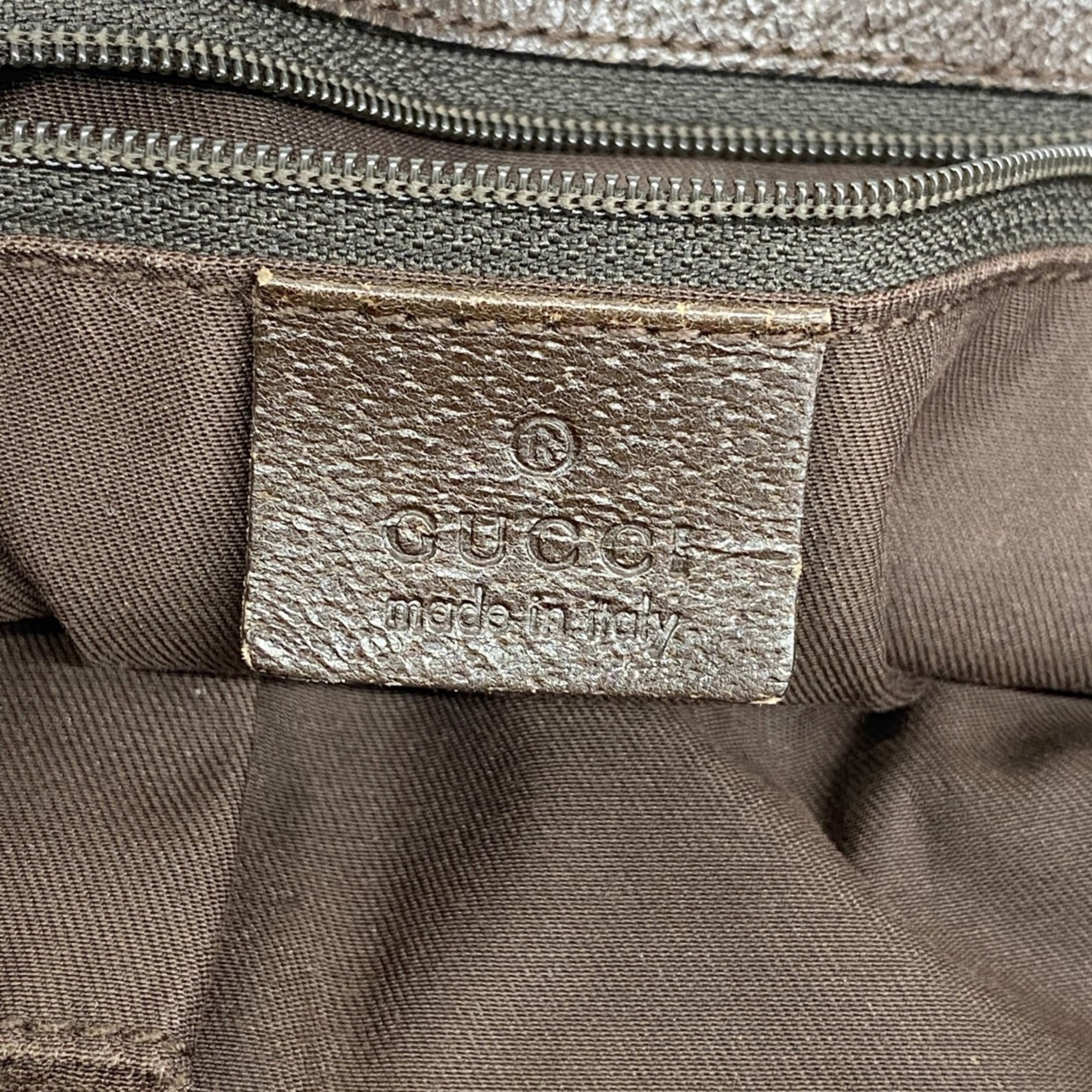 Gucci Beige Brown Canvas Tote Bag (Pre-Owned)