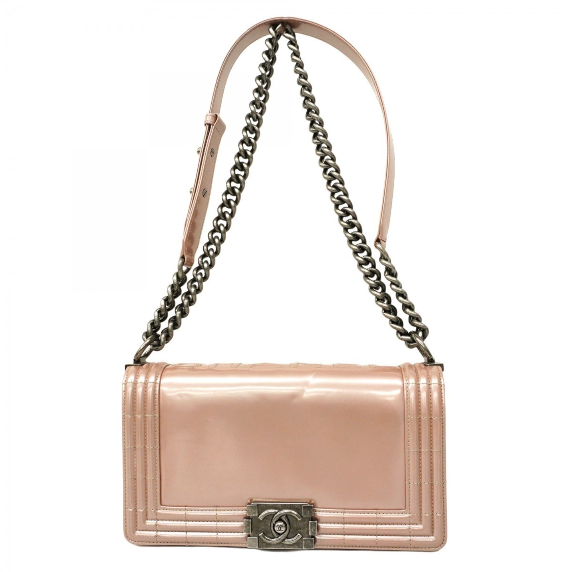 Chanel Pink Patent Leather Shoulder Bag (Pre-Owned)