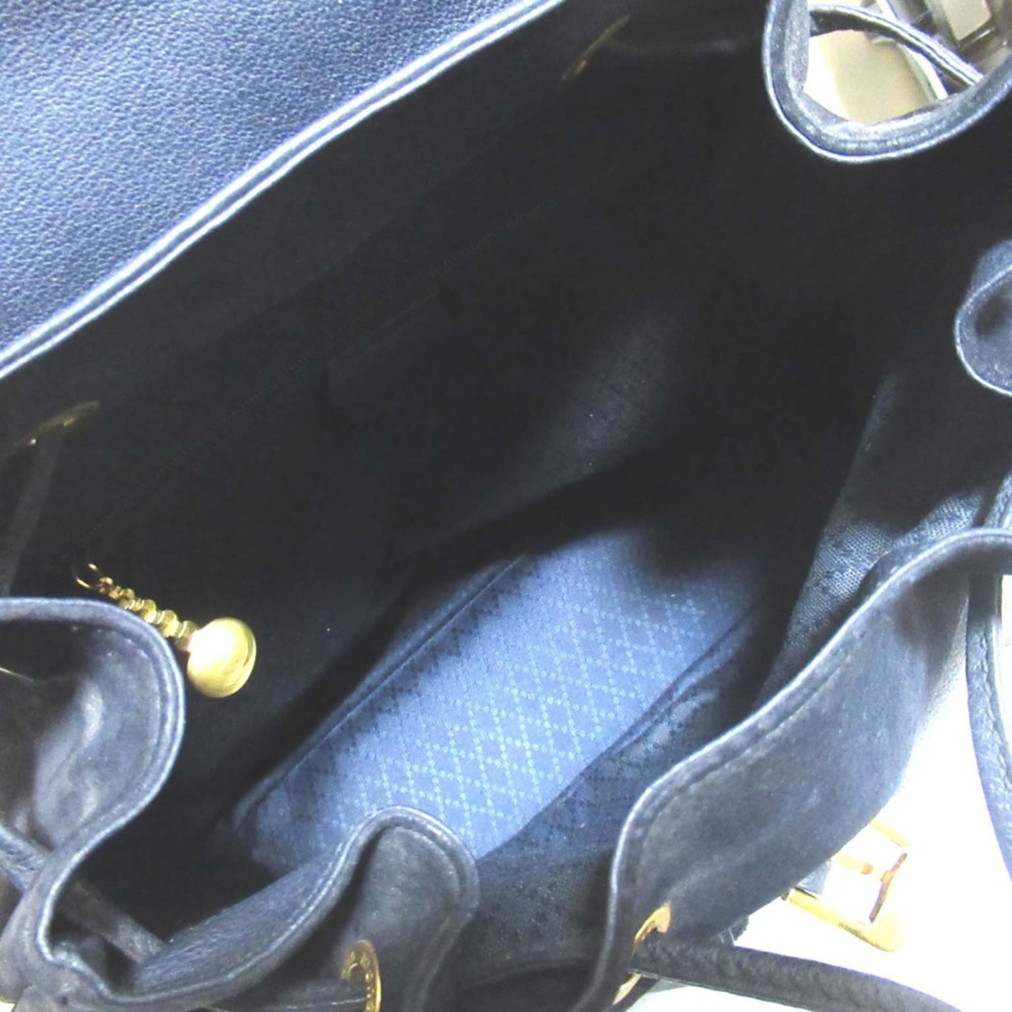 Gucci Navy Suede Leather Backpack (Pre-Owned)