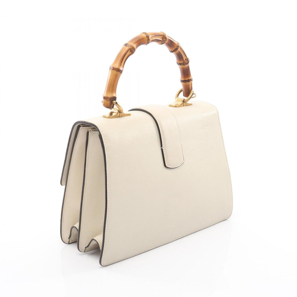 Gucci Ivory Navy Red Color Leather Handbag (Pre-Owned)