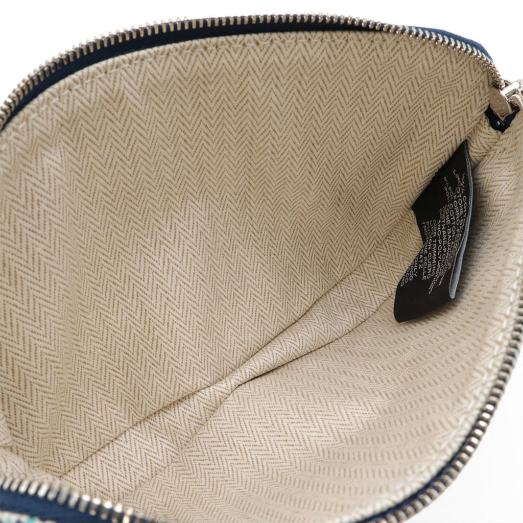Hermes Marine Blue Cotton Leather Pouch (Pre-Owned)