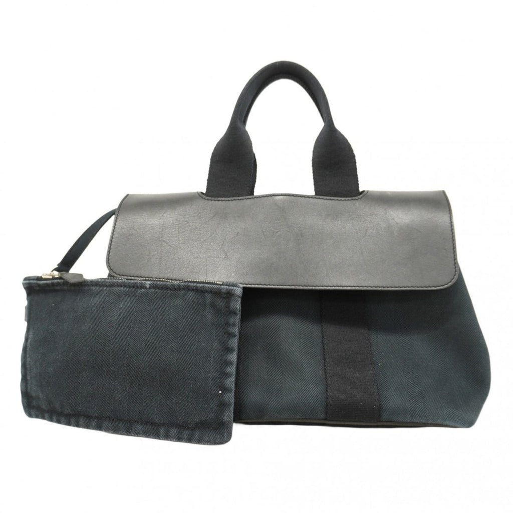 Hermes Black Toile Chevron Handbag (Pre-Owned)