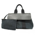 Hermes Black Toile Chevron Handbag (Pre-Owned)