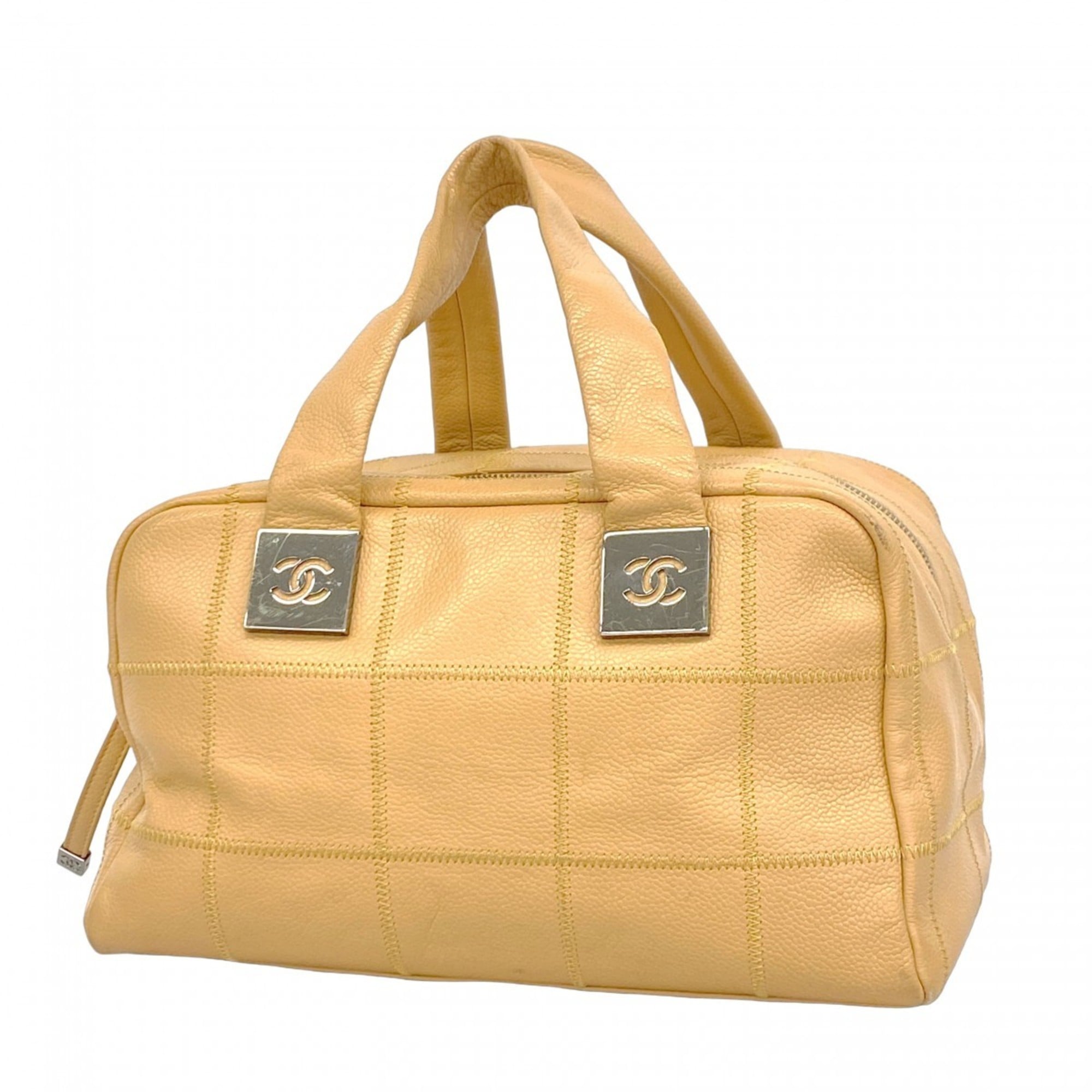 Chanel Beige Grained Calfskin Handbag (Pre-Owned)