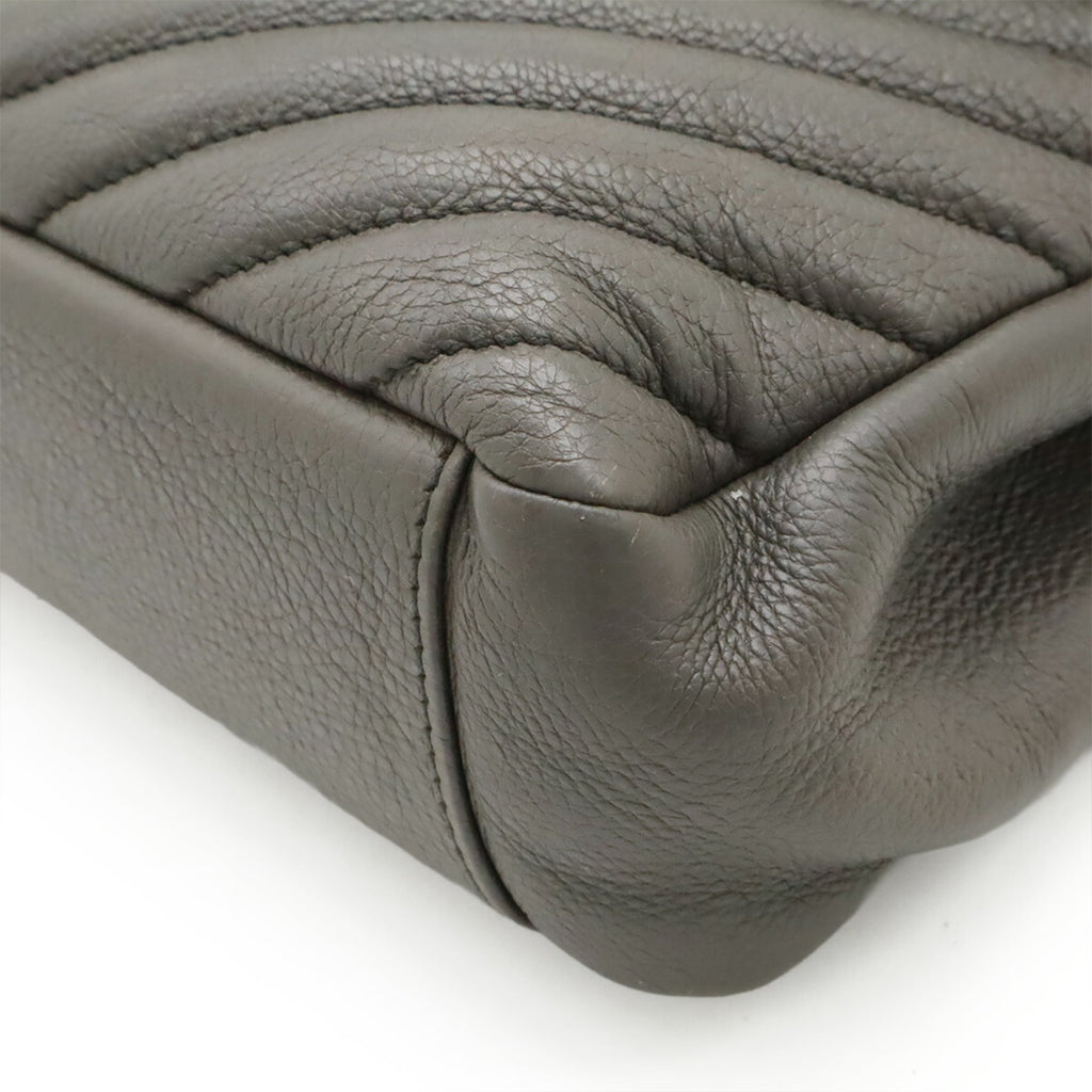 Yves Saint Laurent Gray Leather Handbag Shoulder Bag (Pre-Owned)