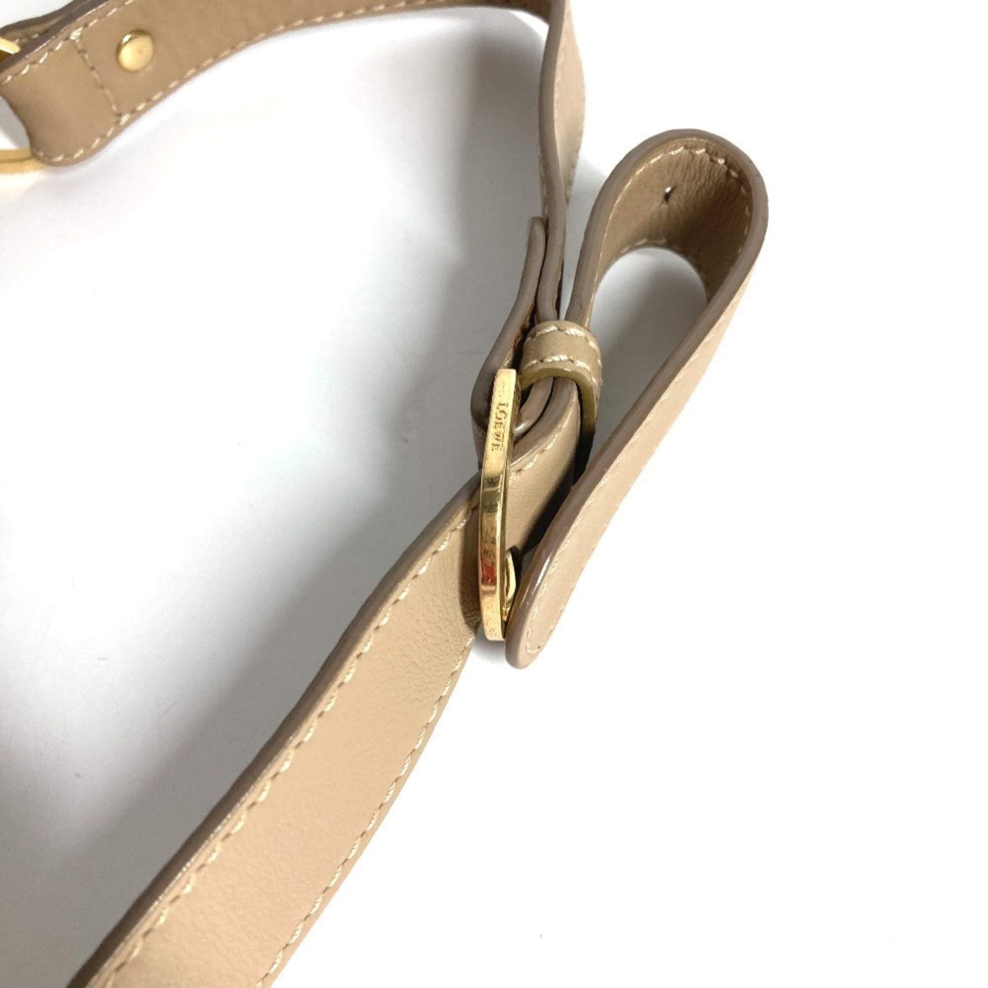 Loewe Beige Blue Canvas Leather Shoulder Bag (Pre-Owned)