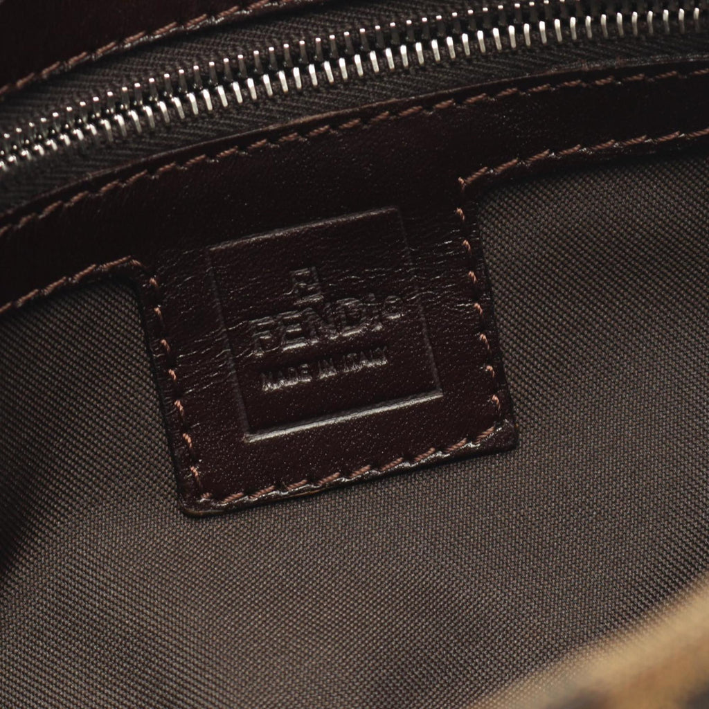 Fendi Brown Canvas Leather Handbag (Pre-Owned)