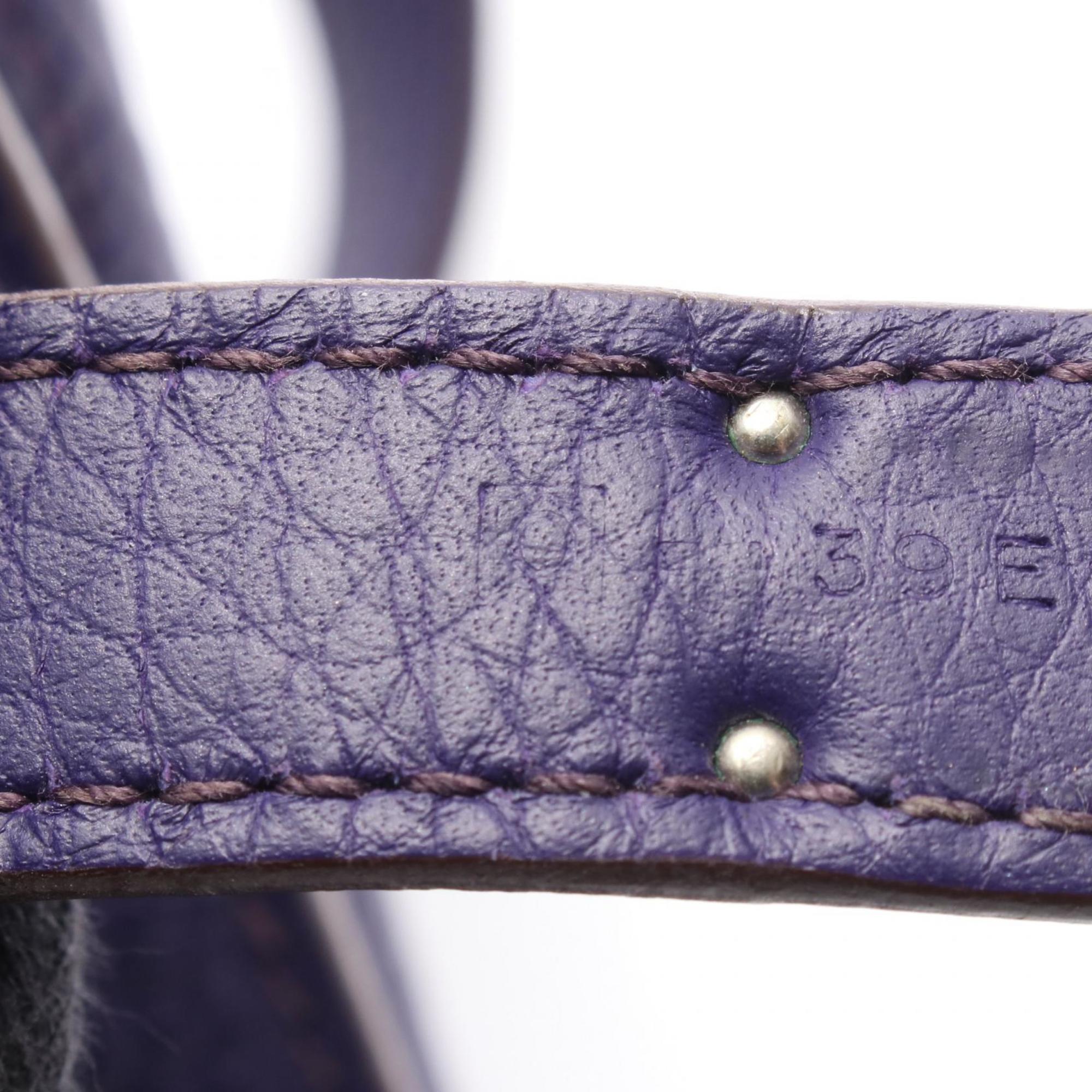 Hermes Iris Purple Taurillon Clemence Leather Leather Shoulder Bag (Pre-Owned)