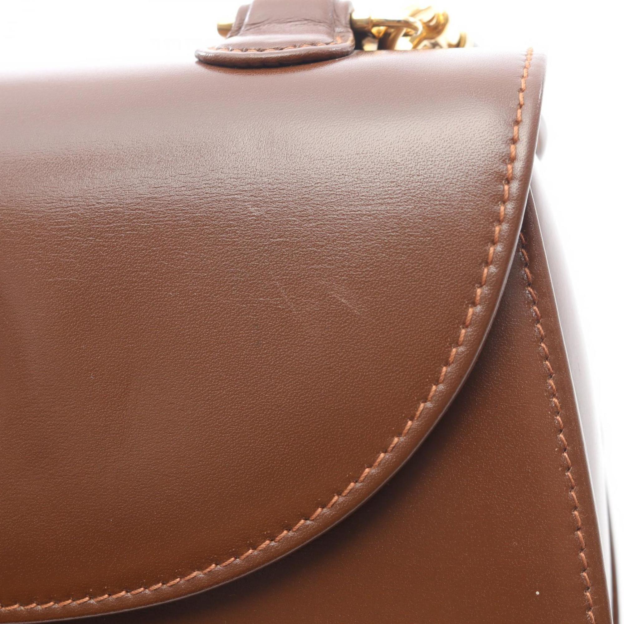 Gucci Brown Leather Handbag (Pre-Owned)