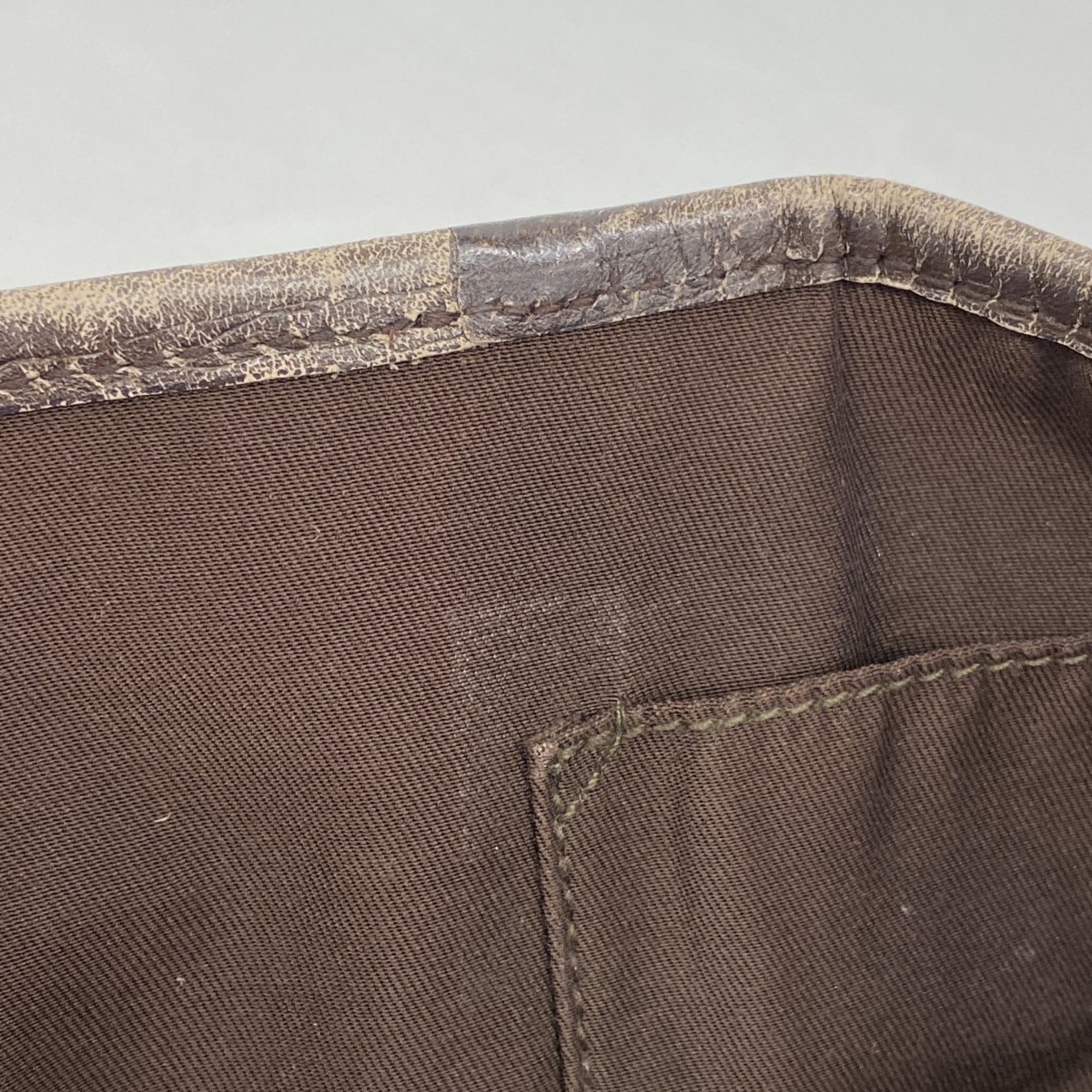Gucci Brown Canvas Handbag (Pre-Owned)