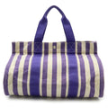 Hermes Ivory Purple Canvas Handbag Pouch Tote Bag (Pre-Owned)