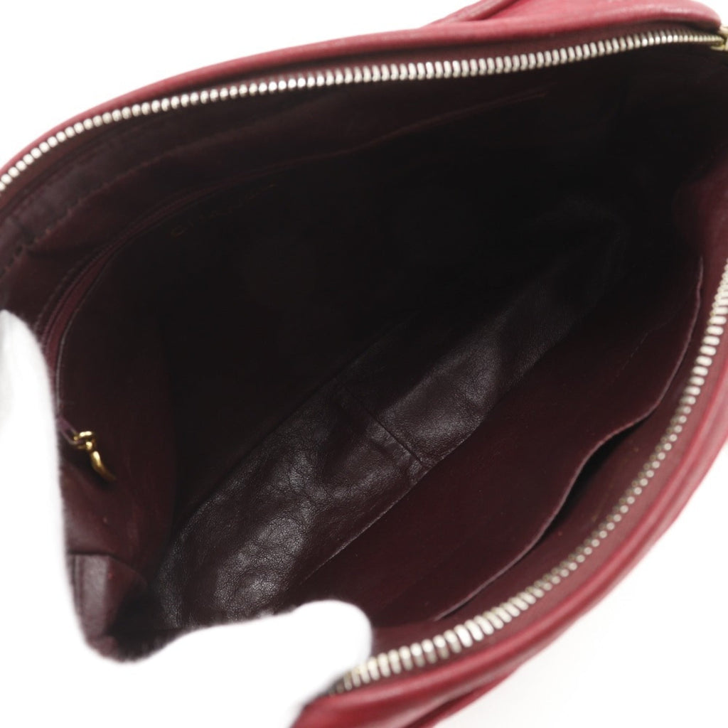 Chanel Matelasse Red Color Leather Shoulder Bag (Pre-Owned)