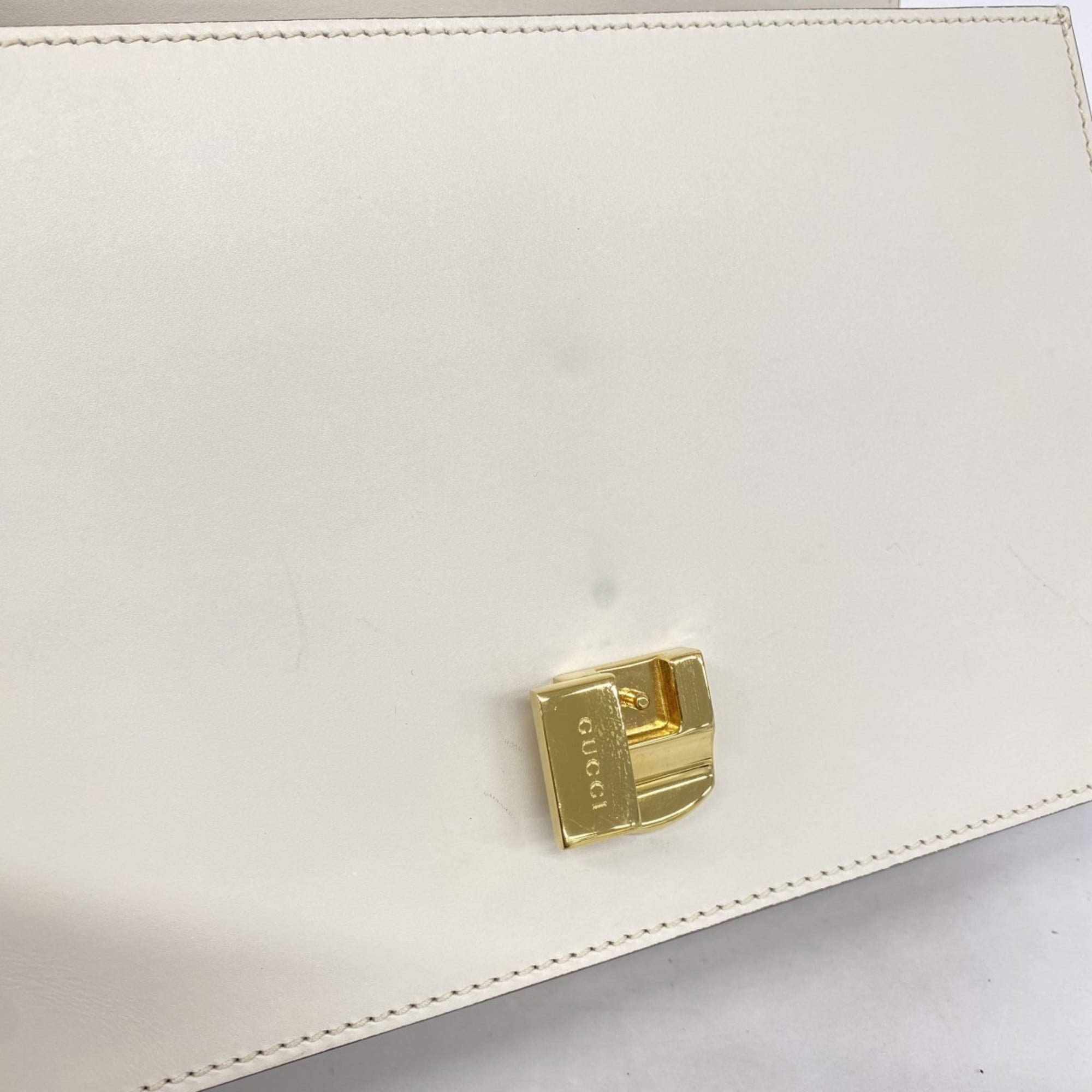 Gucci Ivory Leather Handbag (Pre-Owned)